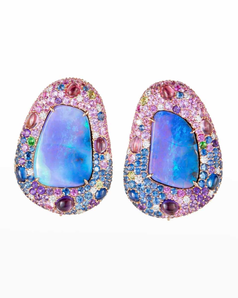 18KR/WG BOULDER OPAL EAR W/